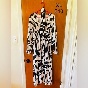 Elegant Black and White Women's Dress